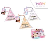 Opakowanie Bransoletki z przesłaniem WOW trójkąt mix wzorów  WOW00007