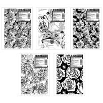 Opakowanie Brulion A5/96K kratka Flowers black (5szt)