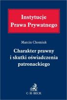 Okładka książki Charakter prawny i skutki oświadczenia...