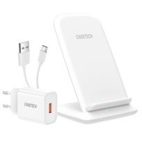 Okładka książki CHOETECH ŁADOWARKA BEZPRZEWODOWA 15W QI Z ZASILACZEM QC 3.0 T555-F WHITE
