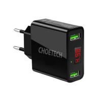 Okładka książki CHOETECH ŁADOWARKA SIECIOWA 2 X USB-A 5V/2.2A 11W C0028 BLACK