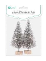 Opakowanie Choinka dekoracyjna srebrna 8cm 2szt