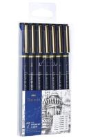 Opakowanie Cienkopis kreślarski 7szt różne grubości DELI