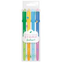 Opakowanie Cienkopis z pieczątką 2w1 4 kolory