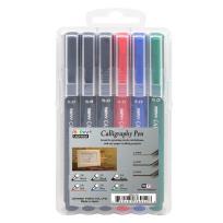 Opakowanie Cienkopisy kaligraficzne 3 grubości 6 kolorów