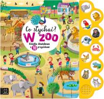 Okładka książki Co słychać? W zoo. Książka dźwiękowa z 10 przyciskami