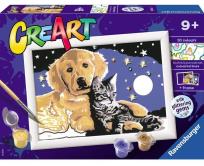 Opakowanie CreArt dla dzieci: Pies z kotkiem nocą