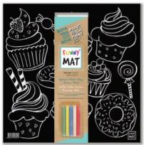 Opakowanie Czarna mata Strigo Funny Mat Ciastka  40x40 cm + kreda