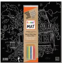 Opakowanie Czarna mata Strigo Funny Mat Halloween 40x40 cm + kreda