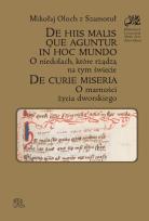 Okładka książki De hiis malis que aguentur in hoc mundo O niedolach, które rządzą na tym świecie, De curie miseria