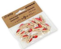 Opakowanie Dekoracje drewniane klamerki biedronki 15szt