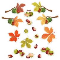 Opakowanie Dekoracje jesienne dwustronne - Kasztany 18szt