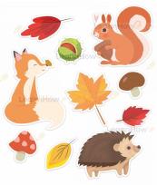 Opakowanie Dekoracje jesienne - Leśne zwierzątka 10el