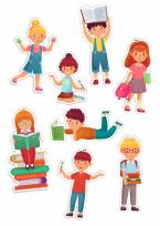 Opakowanie Dekoracje okienne dwustronne - Dzieci 01 8szt