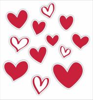 Opakowanie Dekoracje okienne dwustronne - Serduszka 01 12szt