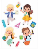 Opakowanie Dekoracje okienne dwustronne - Uczniowie 9szt