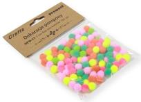 Opakowanie Dekoracje pompony 1cm fluo mix kolorów 120szt