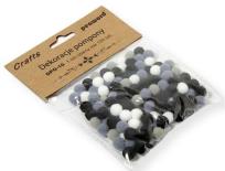 Opakowanie Dekoracje pompony 1cm mix czarny 120szt