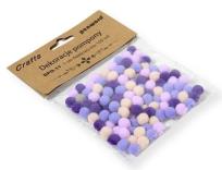 Opakowanie Dekoracje pompony 1cm mix fioletowy 120szt