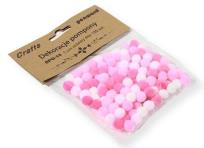 Opakowanie Dekoracje pompony 1cm mix różowy 120szt