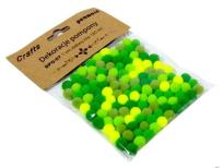 Opakowanie Dekoracje pompony 1cm mix zielony 120szt