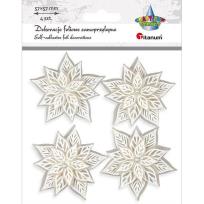 Opakowanie Dekoracje samoprzylepne 3D poinsencje białe 4szt