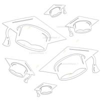 Opakowanie Dekoracje szkolne - birety witraże XXL 6el