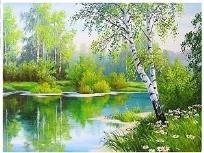 Opakowanie Diamentowa mozaika jeziorko w wiosennym lesie NO-1008534