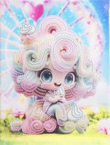 Opakowanie Diamentowa mozaika na ramie Słodka dziewczynka z sercem