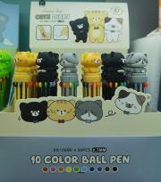 Opakowanie Długopis 10-kolorowy koty (36szt)