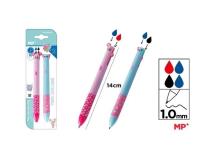 Opakowanie Długopis ścieralny dwukolorowy kotek i myszka 2szt