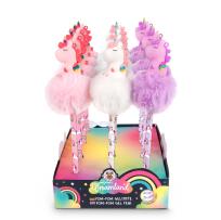 Opakowanie Długopis żelowy z pomponem i nakładką jednorożca Dreamland 1 szt.mix