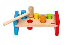 Opakowanie Drewniana ławeczka do wbijania kołków z młotkiem