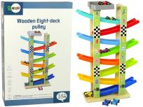 Opakowanie Drewniana zjeżdżalnia 8 poziomów autka