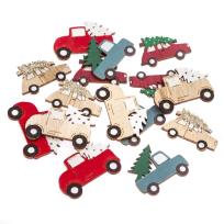 Opakowanie Drewniane auta z choinką 15szt
