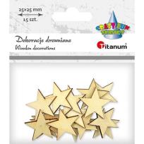 Opakowanie Drewniane gwiazdki 15szt