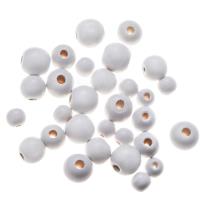 Opakowanie Drewniane koraliki, kulki białe 30szt