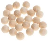 Opakowanie Drewniane kulki bez otworu naturalne 14mm 25szt