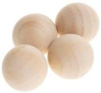 Opakowanie Drewniane kulki bez otworu naturalne 30mm 4szt