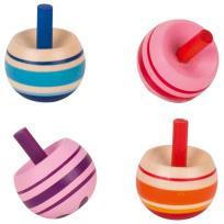 Opakowanie Drewniane mini bączki w paski 1 szt. mix Goki 62919