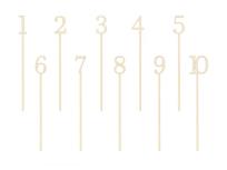 Opakowanie Drewniane numery na stół 25cm 10szt
