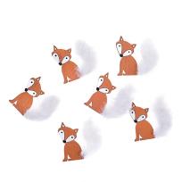 Opakowanie Drewniane samoprzylepne liski z futerkiem 6 sztuk