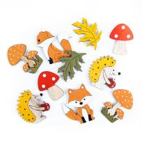 Opakowanie Drewniane  samoprzylepne motywy leśne multikolor 10 szt.