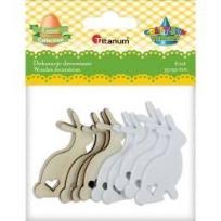 Opakowanie Drewniane zające 33x50mm białe 10szt