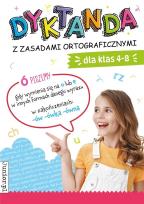 Okładka książki Dyktanda z zasadami ortograficznymi dla klas 4-8
