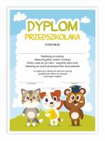 Opakowanie Dyplom A4 przedszkolaka - Zwierzaczki 10szt