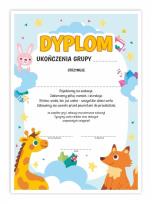 Opakowanie Dyplom A4 ukończenia grupy - Zwierzaki 10szt