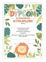 Opakowanie Dyplom A4 ukończenia półkolonii - Lew 20szt