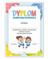 Opakowanie Dyplom A4 ukończenia przedszkola - niebieski 10 szt