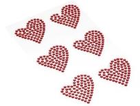 Opakowanie Dżety samoprzylepne serca czerwone 6szt